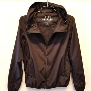 Love It Windbreaker Black Juniors Teen Girl's Lightweight Jacket Size M